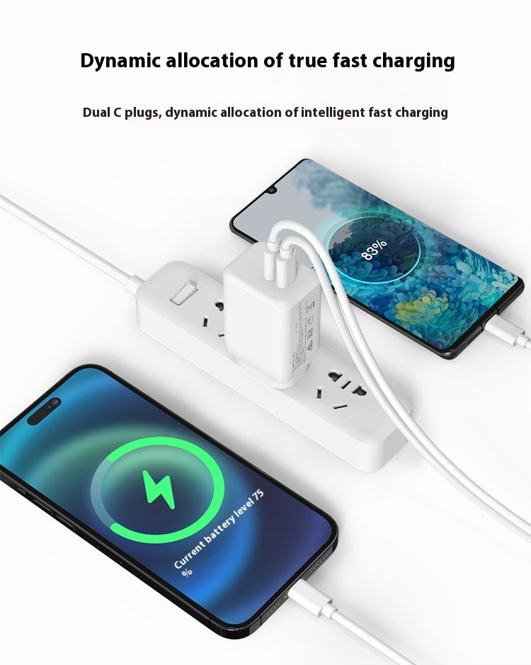 Cargue la imagen en el visor de la galería, 65W Max PD Dual USB-C Port iPhone 16 Wall Travelling Charger Adapter - (SAA Approved/AU Plug)
