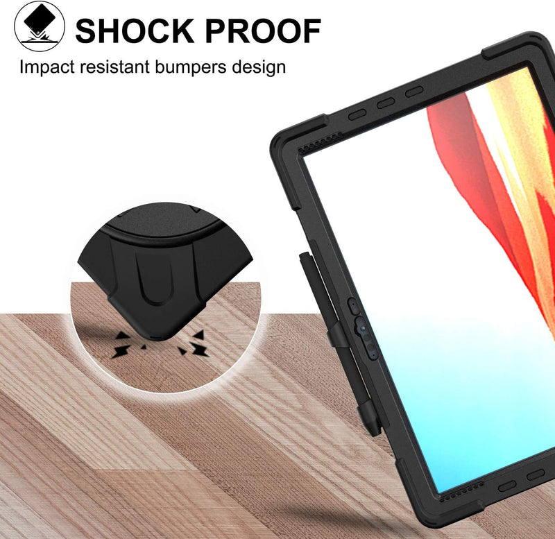 Cargue la imagen en el visor de la galería, Microsoft Surface Pro X - 360 Degree Rotate Shockproof Heavy Duty Tough Stand Case Cover With Strap &amp; Pen Holder - Polar Tech Australia
