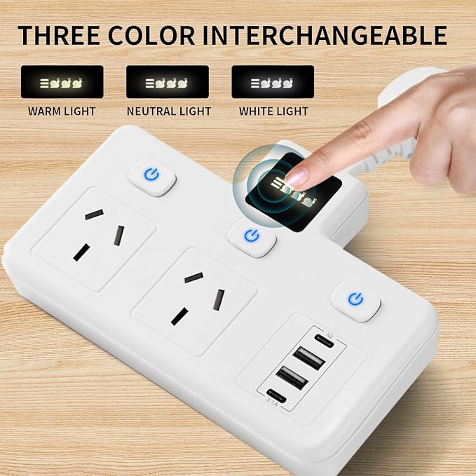 Load image into Gallery viewer, Multi-function Socket Power Strip Extension Board 2 Outlets + 2 USB + 2 USB-C PD 20W
