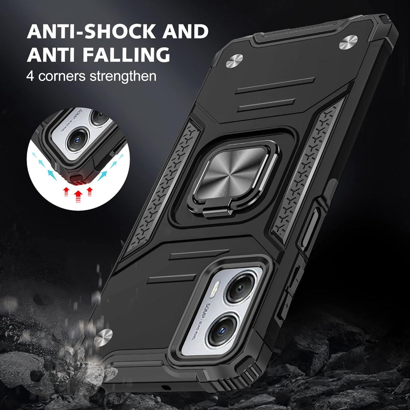 Chargez l&#39;image dans la visionneuse de la galerie, [Magnetic Rotable Kickstand] Motorola Moto G53 - Shield Shockproof Rugged Heavy Duty Case
