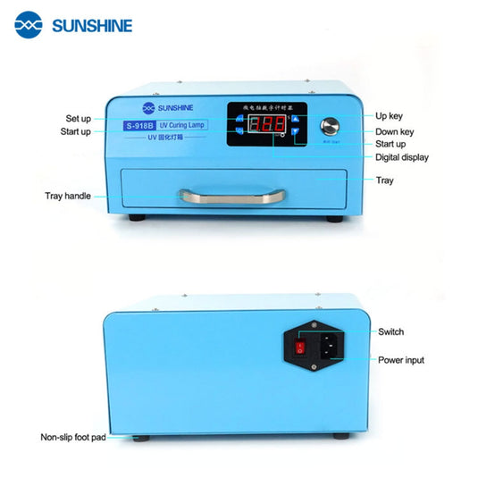 [S-918B][AU Plug] SUNSHINE High Power UV Curing Lamp Light BOX