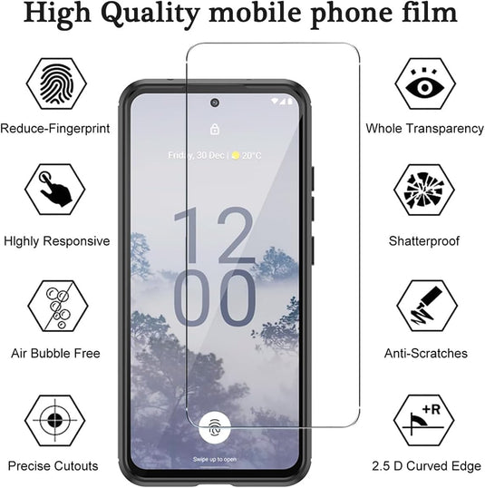 Nokia X30 5G - Shield Shockproof Rugged Heavy Duty Case With 3PC 9HD Tempered Glass Screen Protector