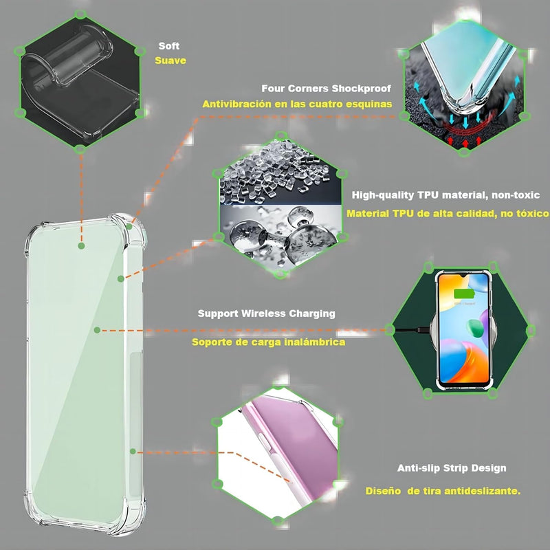 Cargue la imagen en el visor de la galería, Motorola Moto G Power 2023 - AirPillow Cushion Transparent Soft Clear TPU Four Corners Protective Case
