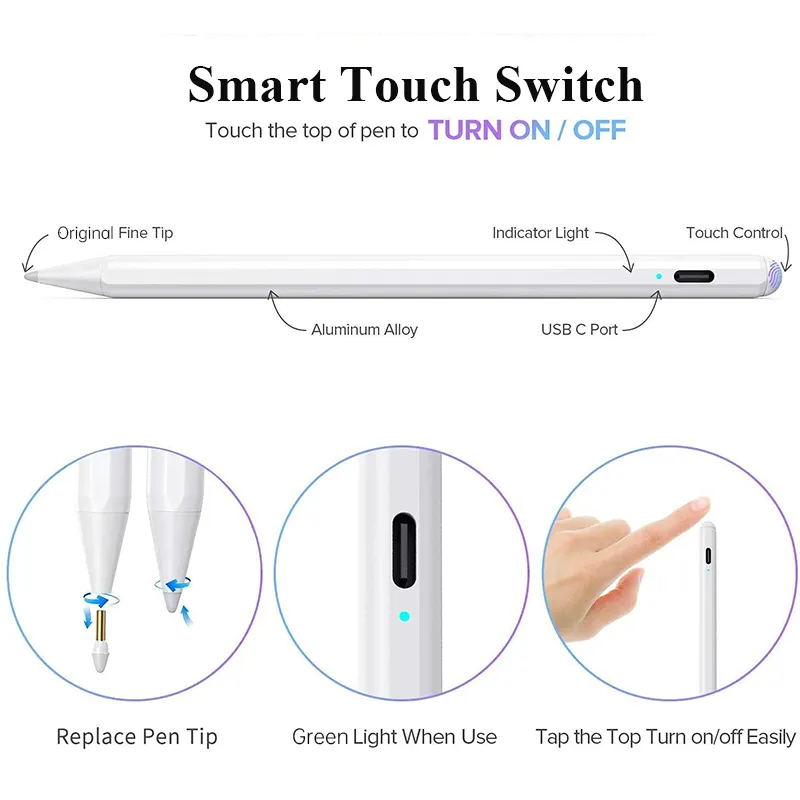 Load image into Gallery viewer, Universal Apple iPad iPhone Tablet Phone Compatible Stylus Active Touch Drawing Writing Pen - Polar Tech Australia
