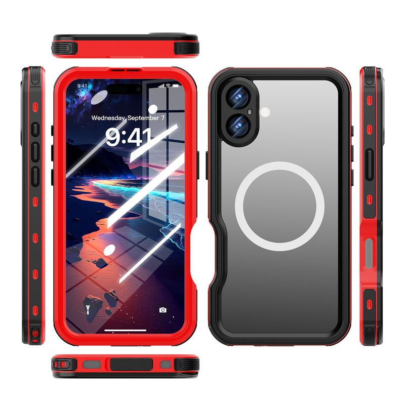 Cargue la imagen en el visor de la galería, [MagSafe Compatible][IP68 Waterproof] Apple iPhone 16 / 16 Plus / 16 Pro / 16 Pro Max Redpepper D-UP Series - Magnetic Lifeproof Style Phone Case With Lanyard
