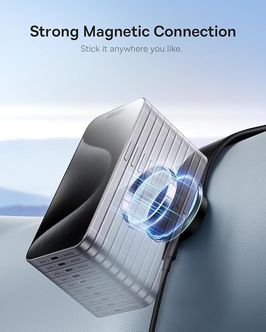 Cargue la imagen en el visor de la galería, [L15B] Magsafe Compatible QI 15W Wireless Charging Foldable Magnet Magnetic Dashboard Charger &amp; Mount Holder
