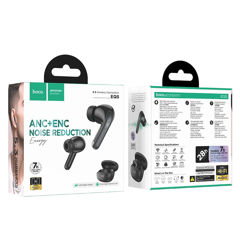 Cargue la imagen en el visor de la galería, [EQ5] HOCO TWS Dual Mic ANC+ENC Noise Reduction Wireless Bluetooth 5.3 Touch Control Sport Stereo Earphone - Polar Tech Australia
