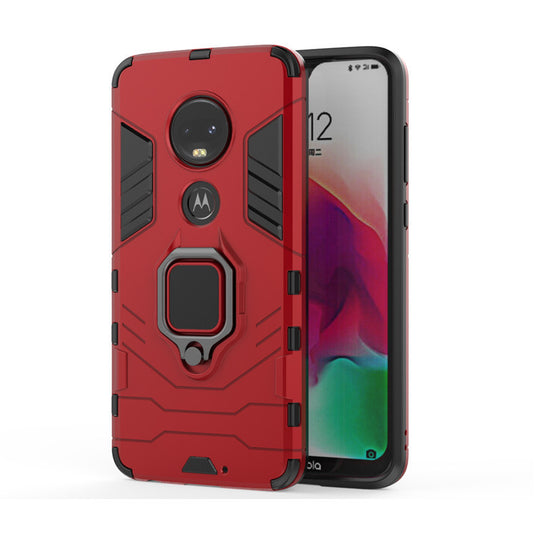 [Magnetic Kickstand] Motorola Moto G7/G7 Plus - Shield Shockproof Rugged Heavy Duty Case With 2PC Tempered Glass Screen Protector