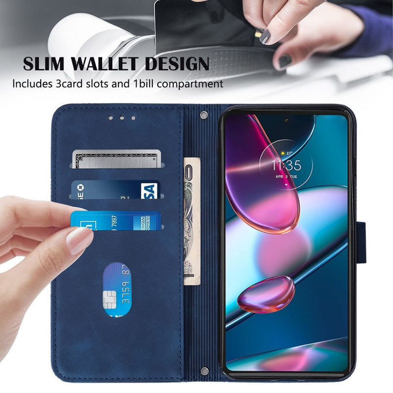 Cargue la imagen en el visor de la galería, [With Shoulder Strap] [With Card Slot] Motorola G Stylus 2022 4G/5G - PU leather Crossbody Wallet Style Shockproof Phone Case
