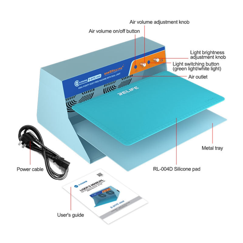 Chargez l&#39;image dans la visionneuse de la galerie, [SS-917C Mini] SUNSHINE Dustless Dust-Free Workshop Worktable High Precision Dust Free Workbench With Dual Light - Polar Tech Australia
