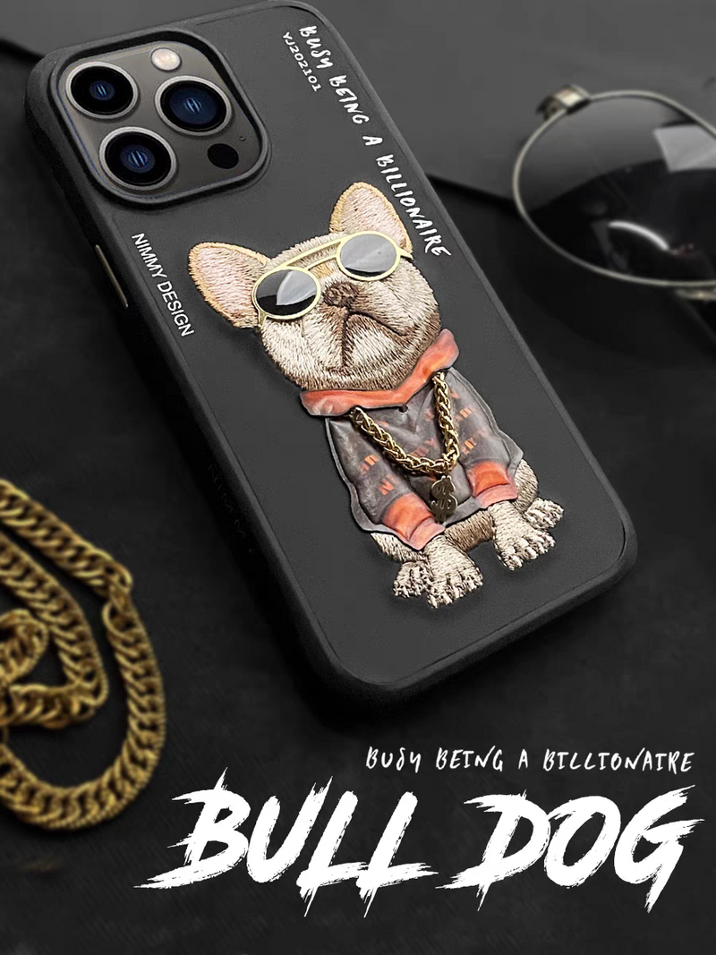 Cargue la imagen en el visor de la galería, Nimmy Pet Animal Series iPhone 13/14/15/Pro/Max Embroidery 3D Cute Cool Case - Polar Tech Australia
