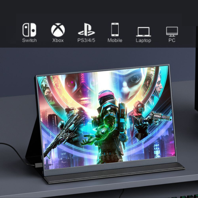 Cargue la imagen en el visor de la galería, Portable Monitor Gaming Display with Speakers Travel Monitor
