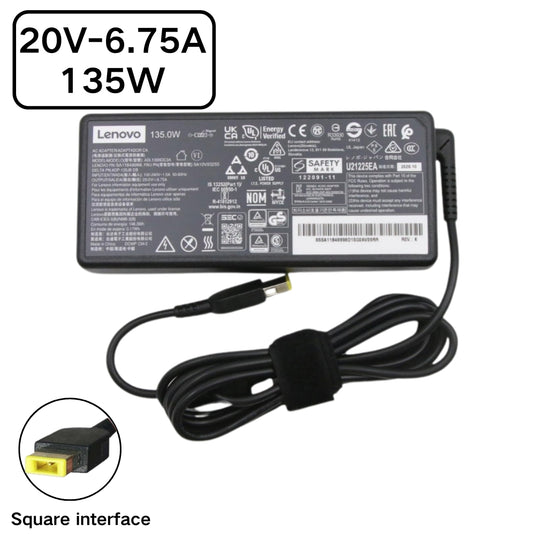 [20 V-6,75 A/135 W] [carré jaune] Lenovo IdeaCentre &amp; Thinkpad &amp; Legion Gaming ordinateur portable adaptateur d'alimentation secteur chargeur