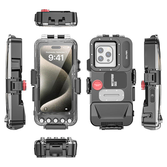 [30 Meters] - 2nd Gen Blue Tooth Universal  Redpepper IP68 Waterproof Heavy Duty Tough Armor Case