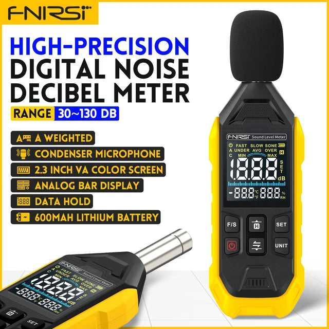 Chargez l&#39;image dans la visionneuse de la galerie, [FDM01] FNIRSI Digital Noise Meter Sound Level Meter Handheld DB Meter 30~130dB Audio Measuring Instrument 600mah lithium Battery
