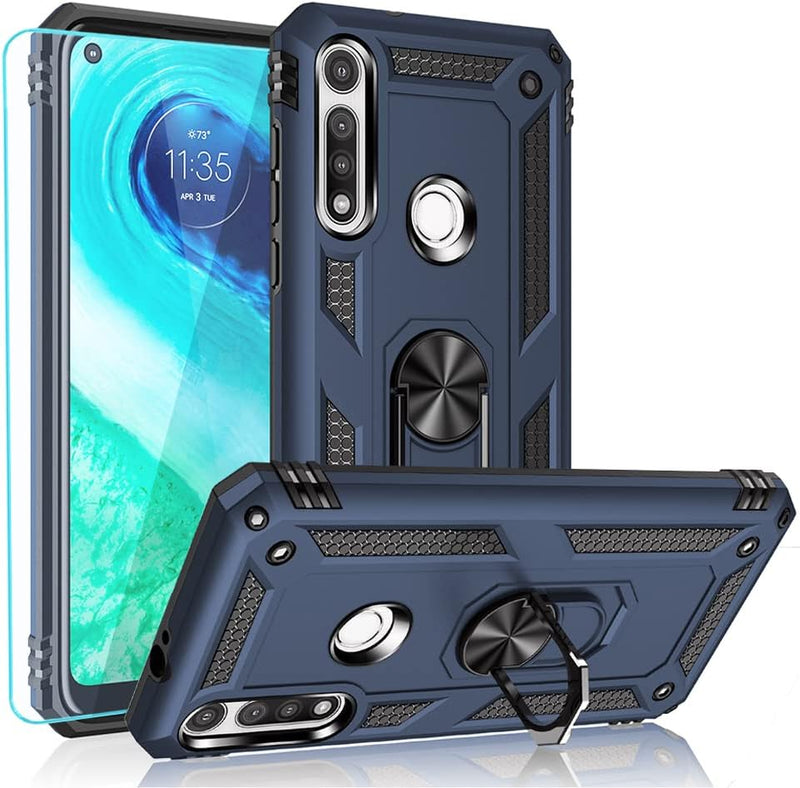 Cargue la imagen en el visor de la galería, [Magnetic Ring Kickstand] Motorola Moto G Fast - Shield Shockproof Rugged Heavy Duty Case
