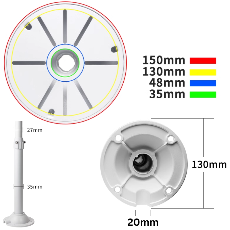 Load image into Gallery viewer, Universal Retractable Extension Aluminium CCTV Dome Camera Wall Mount Bracket Holder - Polar Tech Australia
