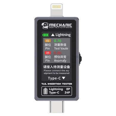 [T-824] Diagnostic de détection automatique mécanique pour les appareils à port Apple Lightning et Andriod Type-C