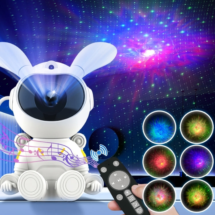 Chargez l&#39;image dans la visionneuse de la galerie, [G002] Space Rabbit Starry Sky Projection Lamp Bluetooth Speaker 2 in 1 Laser Light(White)
