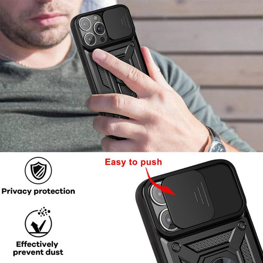 [Built-in 360-degree rotatable ring bracket][Camera Cover] Motorola Moto Edge 50 Fusion - Shield Shockproof Rugged Heavy Duty Case