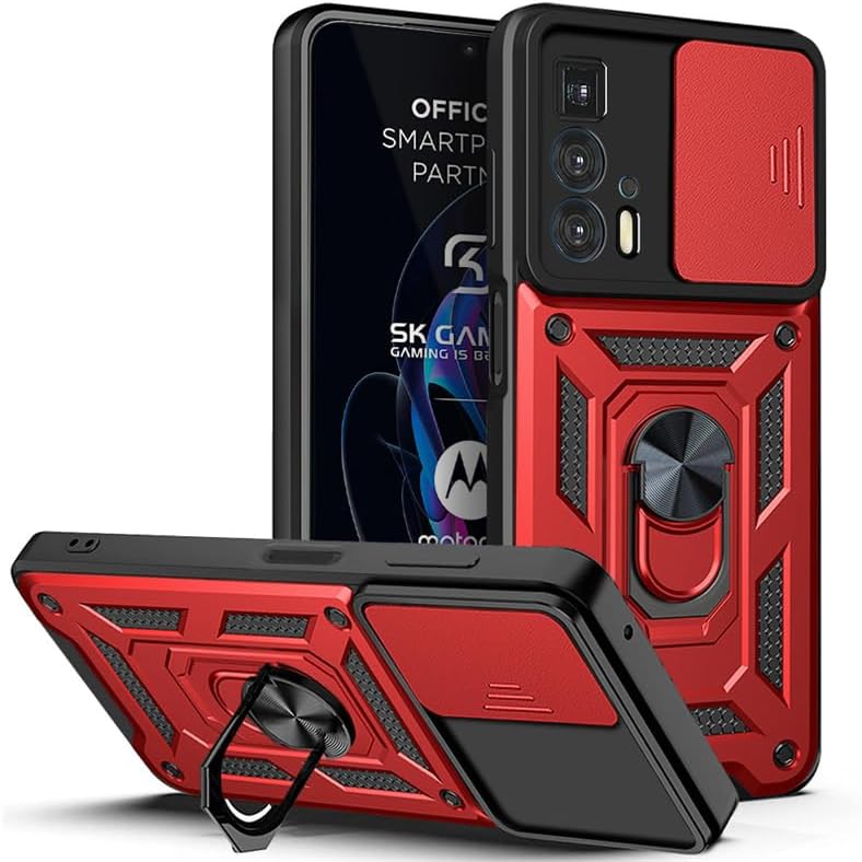 Load image into Gallery viewer, [Built-in 360-degree rotatable ring bracket][Camera Cover] Motorola Moto Edge 50 Fusion - Shield Shockproof Rugged Heavy Duty Case
