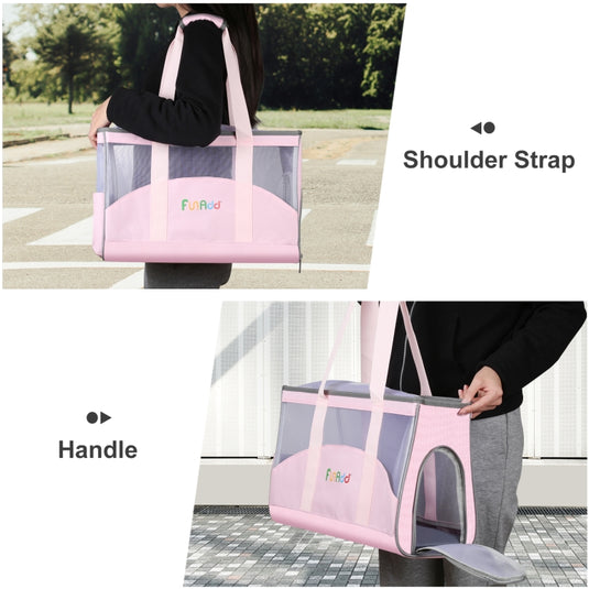 FUNADD Portable Breathable Pet Bag Outdoor Shoulder Tote Bag, Breathable Pet Bag