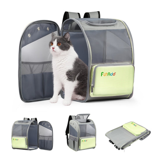 FUNADD Fold Breathable Pet Backpack Outdoor Shoulders Cat Bag, Pet Backpack