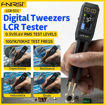 Cargue la imagen en el visor de la galería, [LCR-ST1] FNIRSI Intelligent Bridge Tweezers Smart Tweezer LCR SMD ESR Tester Resistance Capacitance Inductance Continuity Diode Test Auto Multimeter Tools
