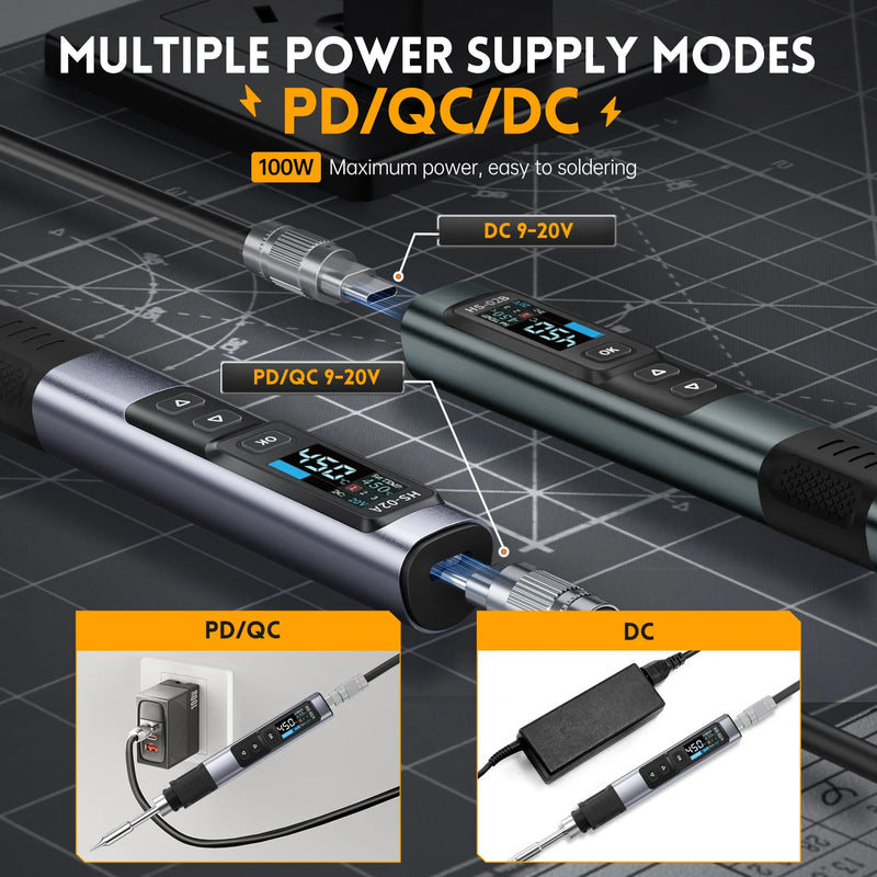 Chargez l&#39;image dans la visionneuse de la galerie, [HS-02] FNIRSI Intelligent Soldering Iron 100W Portable Temperature-Controlled Soldering Station
