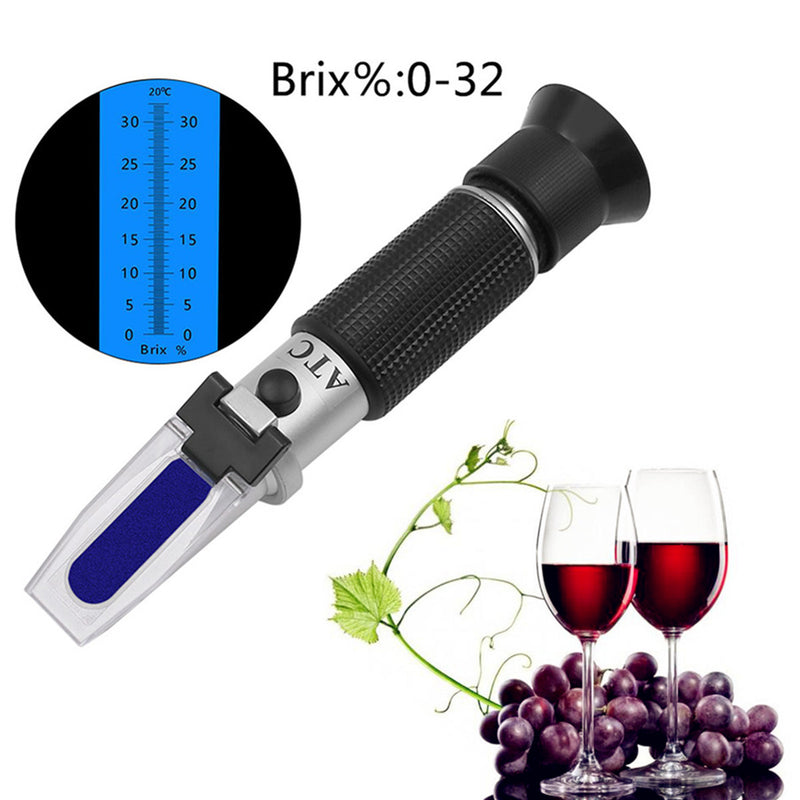 Cargue la imagen en el visor de la galería, [ATC] Fruit Brix Refractometer Auto Refractometer Sugar Concentration ATC Sweetness Tester Fruit Sugar Meter for Homebrew Honey Vegetables Range Brix 0-32%
