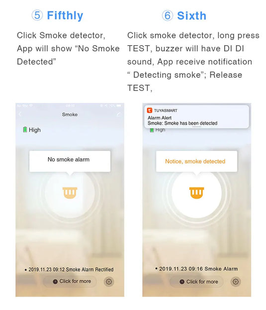 [TUYA Smart Home] Battery Powered Wireless WIFI Smoke Detector Smart Home Security - Polar Tech Australia
