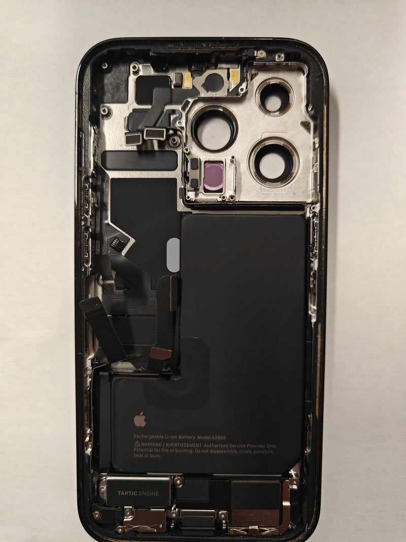 Chargez l&#39;image dans la visionneuse de la galerie, [Used][With Built-in Parts] Apple iPhone 14 Pro - Back Glass &amp; Middle Housing Frame Assembly - Polar Tech Australia
