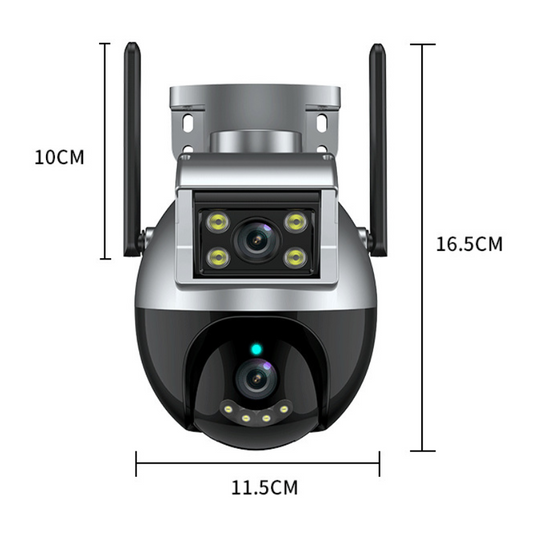 [Dual Lens]][TUYA Smart Home] 2MP Dual Camera Lens Wireless Wire-Free IP66 Outdoor PTZ Camera - Polar Tech Australia