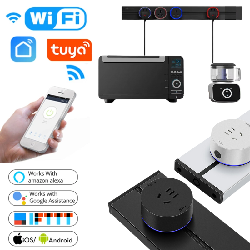 Chargez l&#39;image dans la visionneuse de la galerie, [TUYA Smart Home] Magnetic Track Rail Power Stripes Wall Socket Outlet Plug System APP Control - Polar Tech Australia
