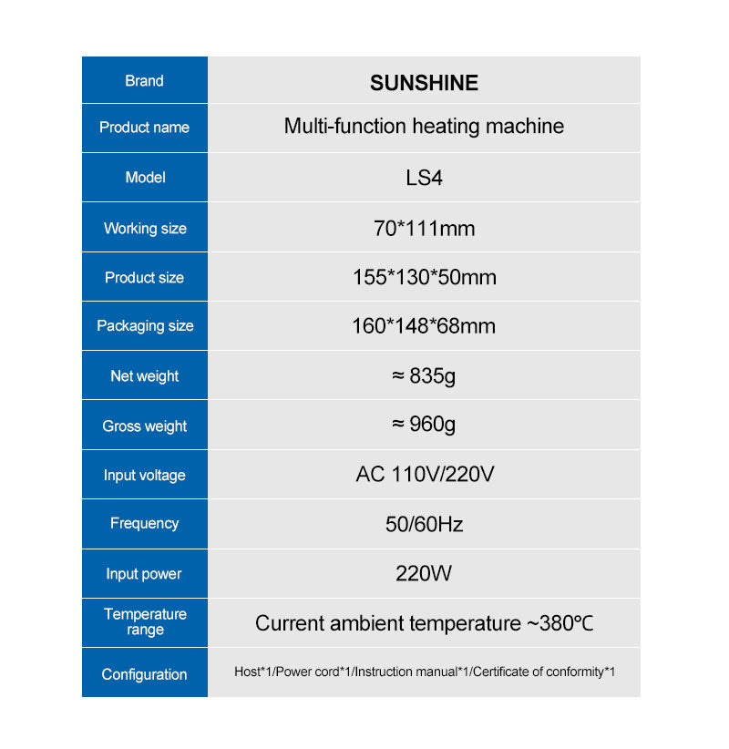 Load image into Gallery viewer, SUNSHINE LS4 Multi-Function Heating Machine
