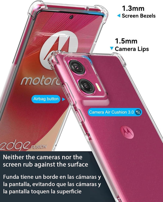 Motorola Edge 50 Fusion  - AirPillow Cushion Transparent Soft Clear TPU Four Corners Protective Case