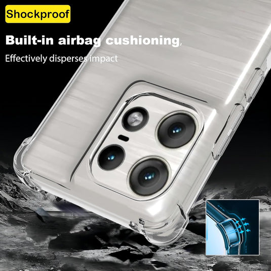 Motorola Moto Edge 50/50 Pro  - AirPillow Cushion Transparent Soft Clear TPU Four Corners Protective Case