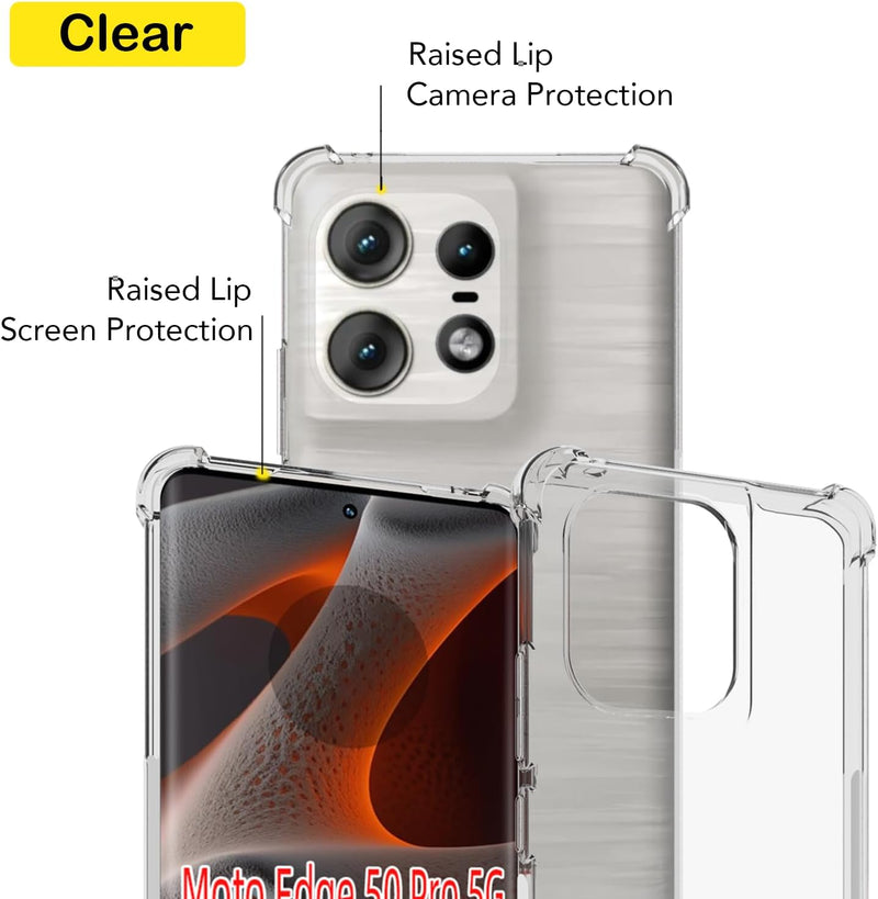 Cargue la imagen en el visor de la galería, Motorola Moto Edge 50/50 Pro  - AirPillow Cushion Transparent Soft Clear TPU Four Corners Protective Case
