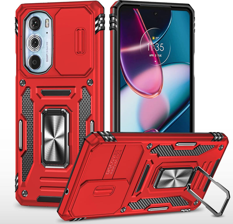 Chargez l&#39;image dans la visionneuse de la galerie, [Magnetic Ring Kickstand][Camera Cover] Motorola Moto Edge 30 Pro/Edge Plus 2022 - Shield Shockproof Rugged Heavy Duty Case With 2PC 9H Glass Screen Protector
