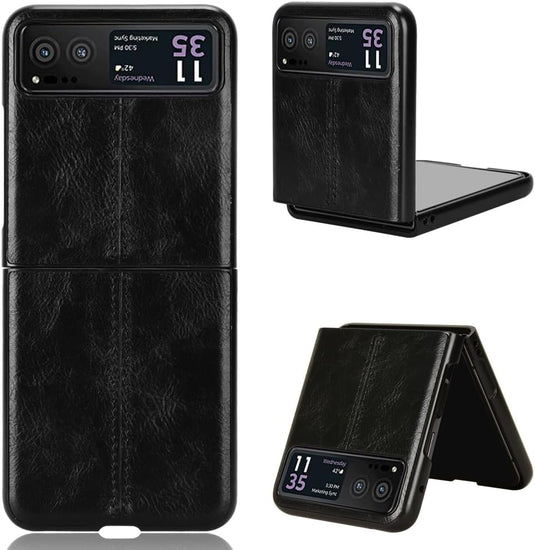 [Built-in Kickstand] Motorola Moto Razr 40/Razr 2023 - PU Leather Shockproof Heavy Duty Case