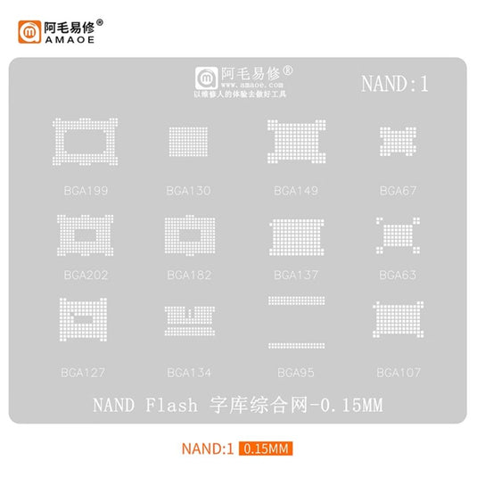[Amaoe] [Stencil] BGA Reballing Solder Paste Stencil For EMMC/UFS Soldering Mesh - Polar Tech Australia