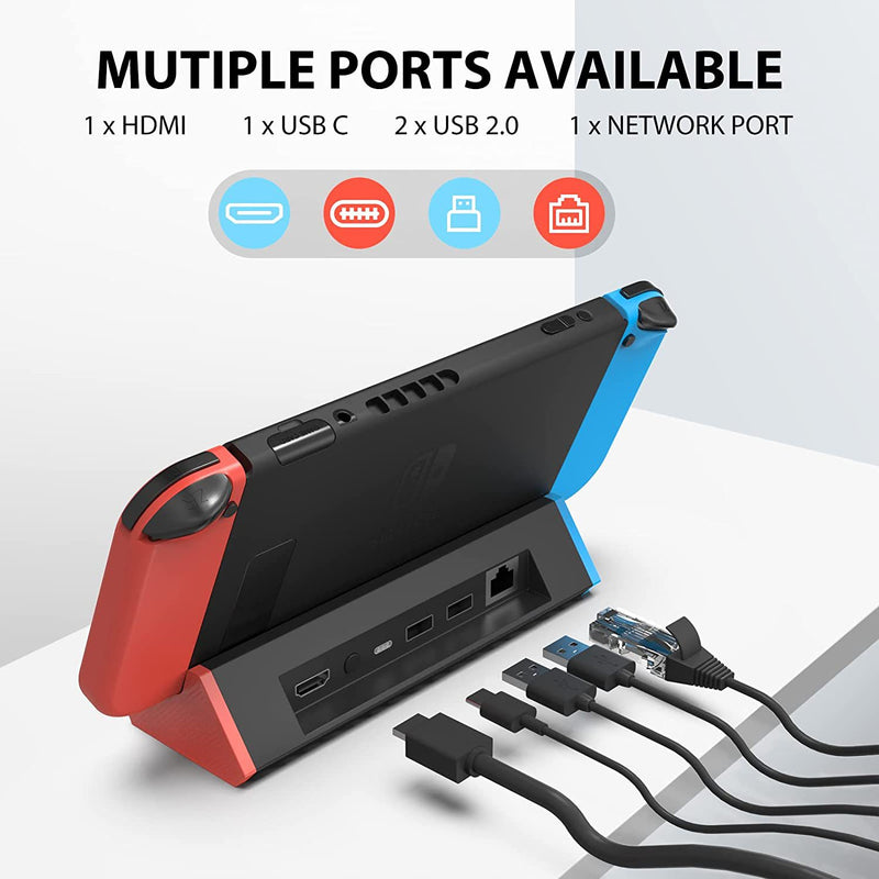 Chargez l&#39;image dans la visionneuse de la galerie, Nintendo Switch/Switch OLED Portable Dock 4K HDMI Adapter Extension USB HUB - Polar Tech Australia
