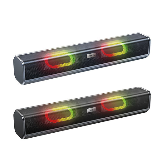 [BS49] HOCO Wireless RGB Light Bluetooth Desktop Office Gaming Speakers With Colorful Light Effect Sound Bar - Polar Tech Australia