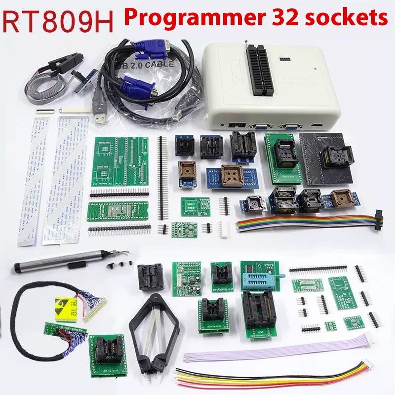 Chargez l&#39;image dans la visionneuse de la galerie, [RT809H] [33 in 1] Programmer for LCD, Computer, Automotive MCU, and Mobile Flash Programming (Includes Adapter)
