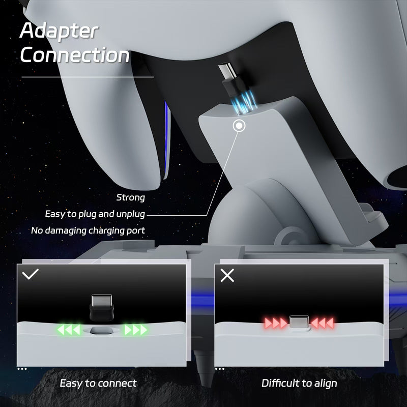 Cargue la imagen en el visor de la galería, PS5 Portal Streaming Handheld Charging Dock - Spaceship Design with Vibrant RGB Lights
