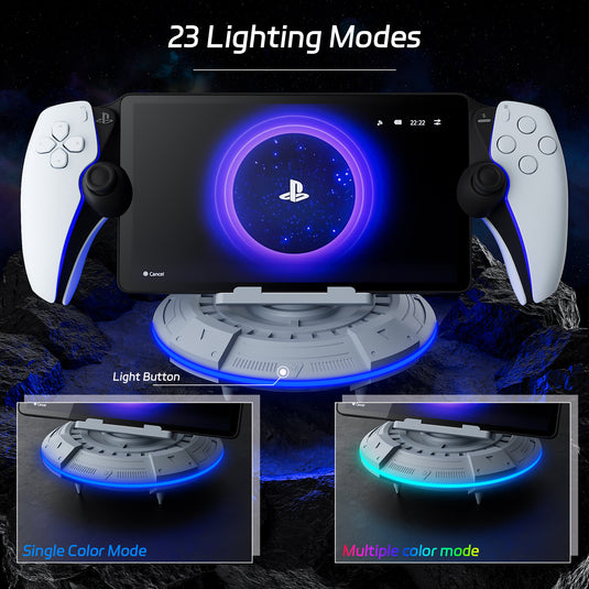 PS5 Portal Streaming Handheld Charging Dock - Spaceship Design with Vibrant RGB Lights