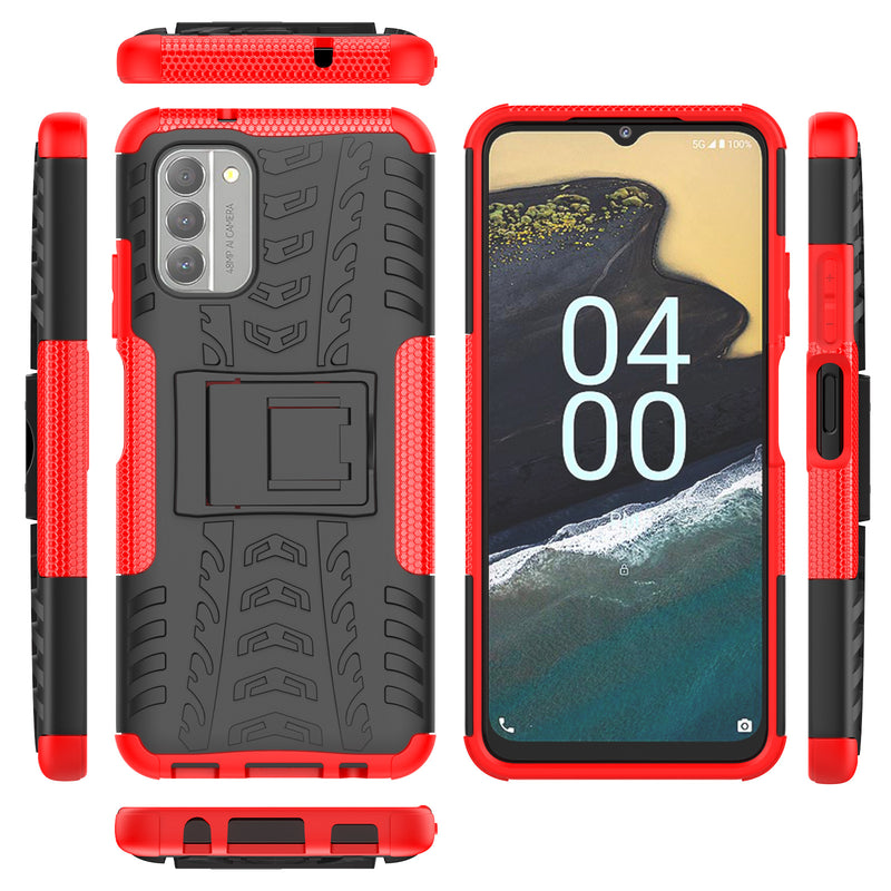 Cargue la imagen en el visor de la galería, Nokia G300 - Shield With Kickstand Hard PC Back Cover Soft TPU Dual Layer Protection Case
