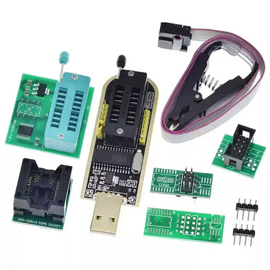 [CH341A]  [8 in 1] BIOS Programmer Set (1.8V / 3.3V / 5V) SPI Flash USB Programming Module + SOIC8/SOP8 Test Clip