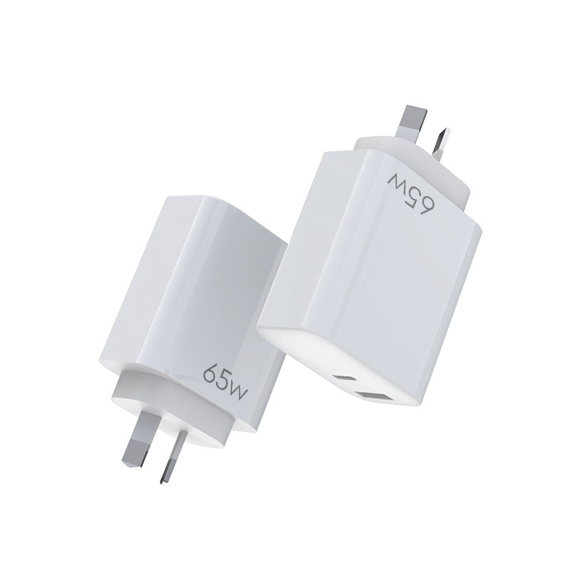 Cargue la imagen en el visor de la galería, 65W Max PD Type-C +QC 3.0 USB Dual Port iPhone 16 Wall Travelling Charger Adapter - (SAA Approved/AU Plug)
