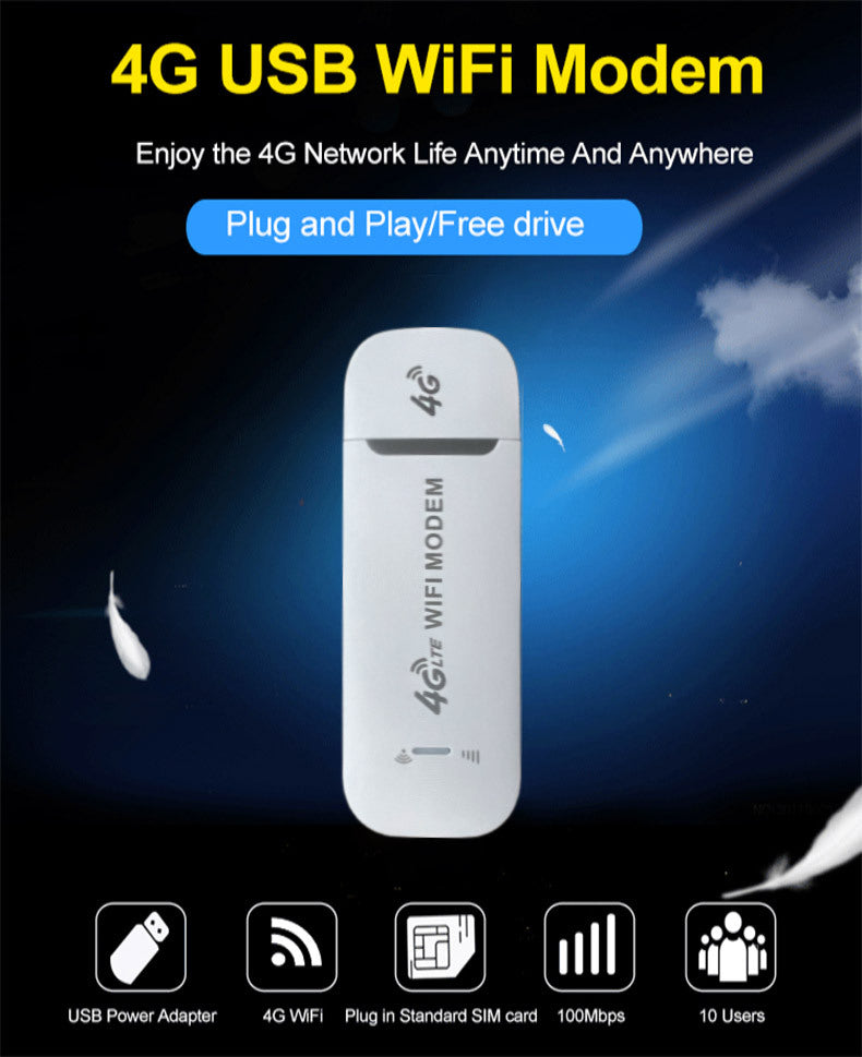 Cargue la imagen en el visor de la galería, [U96-3] 4G Wireless Internet Dongle LTE SIM Card Mini Portable 4G Modem 150Mbps with WiFi USB Dongle
